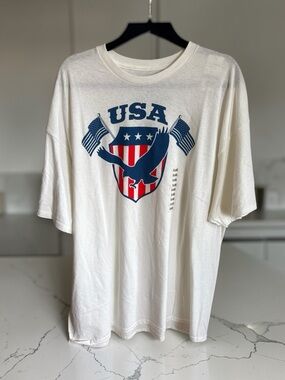 MAD Engine White USA Eagle Shield Graphic Tee